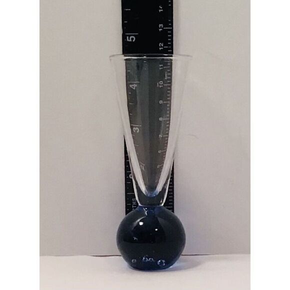 Vintage Hand Blown Cordial Bubble Ball Shot Bar Glasses Set of 4 - Picture 10 of 12